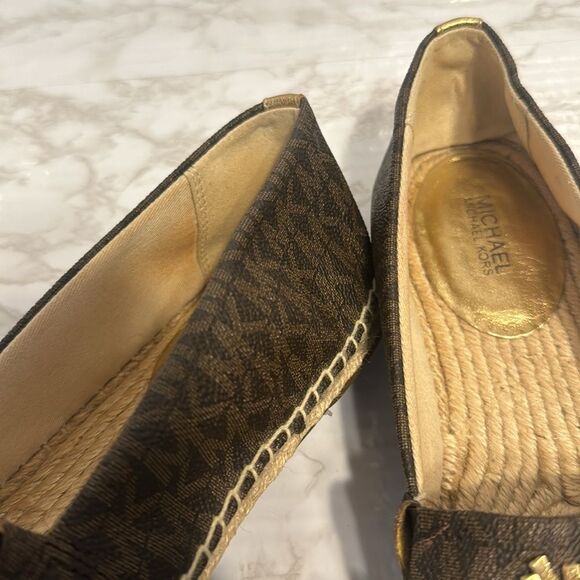 MICHAEL Michael Kors Lolita leather PomPom espadrille flats size 10 M - Picture 11 of 12